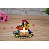 JH Gallery Handmade Recycled Material Rajasthani Dolls Puppet Tealight Candle Holder, Multicolor (Pack of 1)