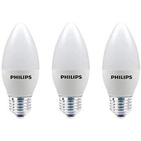 Philips E27 Candle Frosted 400-Lumen Decorative Wall Lights (4W, Pack of 3, Warm White)