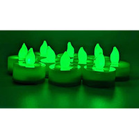 Casa Illuminate 12 Pcs Flameless and Smokeless Decorative Crystal Candles Transparent Acrylic Led Tea Light Candle for Decoration (12 Pieces, Yellow, 5 cm x 3.2 cm)
