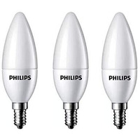 Philips 4-Watt 400-lumen Frosted Candle E14 Base (Cool White, Pack of 3) - Decorative, Ambience for Chandeliers, Wall lights, Desk lamps, Floor lamps