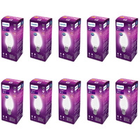 Philips 4-Watt 400-lumen Frosted Candle E14 Base (Cool White, Pack of 10) - Decorative, Ambience for Chandeliers, Wall lights, Desk lamps, Floor lamps