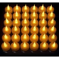 Casa Illuminate Led Tealight Candles for Home Decoration Set of 40 pcs  Decorative Plastic, Battery Operated, Flameless & Smokeless Birthday Lights, Tea & Candle Light Dinner Lamps (3cm x 3cm)