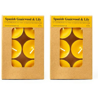 AuraDecor Scented Soy Wax Acrylic Tealight Candle, Organic Luxury Aroma, Aromatic/Aromatherapy Candle || Burning Time Upto 4 Hours (Spanish Guaicwood & Lily, Pack of 12 Tealights)