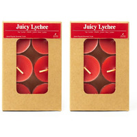 AuraDecor Scented Soy Wax Acrylic Tealight Candle, Organic Luxury Aroma, Aromatic/Aromatherapy Candle || Burning Time upto 4 hours (Juicy Lychee, Pack of 12 Tealights)