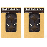 AuraDecor Scented Soy Wax Acrylic Tealight Candle, Organic Luxury Aroma, Aromatic/Aromatherapy Candle || Burning Time upto 4 hours (Black Oudh & Rose, Pack of 12 Tealights)