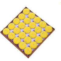 Ein Sof Unscented Tea Lights Candles | Yellow Paraffin Wax Tealight Candle Perfect for Home Decor | Long Lasting | 2 to 3 Hours Burn Time | Smokeless & Dripless | 3 cm Diameter | Pack of 50