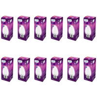 Philips 4-Watt 400-lumen Frosted Candle E27 Base (Cool White, Pack of 12) - Decorative, Ambience for Chandeliers, Wall lights, Desk lamps, Floor lamps
