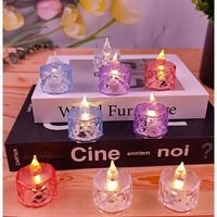 One94Store 12 Pcs Flameless and Smokeless Decorative Candles Transparent Acrylic Led Tea Light Candle for Christmas, Festival,Candles (12 Pieces, Multicolor, 2 cm)