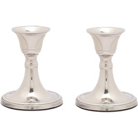 Voidrop Mini Candlestick Holders Set 2 Pcs,Taper Candle Holders, Candle Holders, Candle Holders for Table Centerpiece for Wedding, Festival, Party & Festival Decor- Metal;Aluminium- Silver