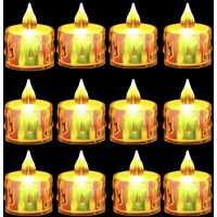 SATYAM KRAFT 12 Pcs Flameless and Smokeless Decorative Candles Acrylic Led Tea Light Candle Perfect for Home Decor, Birthday Decoration (Transparent) (Rainbow Color)