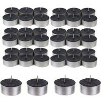 Luces Smokeless Scented 40 Black Tealight t-lite Floating Candle for Decoretion