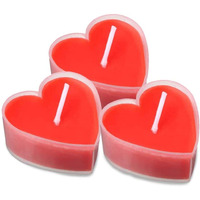 Festiko 10 Pcs Heart Shaped Scented Candles, Sweet Romantic Love Heart Shaped Floating Candle for Home Decorations Wedding Birthday Party Celebrations (Red)