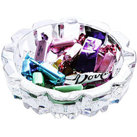Kosh Stylish Modern Elegant Transparent Crystal Lightweight Durable Glass 20 cm Leaf Plate for Serving Dry Fruits, Snacks, Candy Ice Cream Sweets and Decoration Home Decor (Leaf Plate - 2PC)