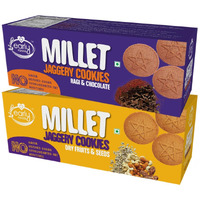 Early Foods - Early Foods - Biscuits Combo Pack - Dry Fruit & Ragi Choco Jaggery Cookies X 2 ,Sugar Free Biscuits, Cookies For Kids & Adults - Butter, 260 Gm
