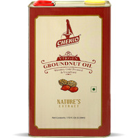 Chekko Kachi Ghani Cold Pressed Virgin 5L Groundnut/Peanut Oil | 100% Natural, Pure & Wood Pressed 5 Litre for Cooking