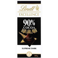 Lindt Excellence 90% Cocoa Dark Supreme Noir Chocolate Bar, 2 X 100 g