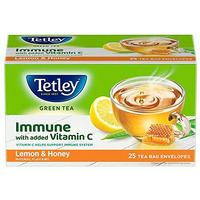 Tetley Green Tea, Lemon And Honey, 25 Tea Bags, 39 Grams