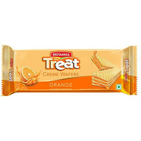 Britannia Treat Crme Wafers - Orange Flavoured Wafer Biscuit | 55 gm