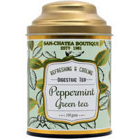 Sancha Tea Boutique Peppermint Green Tea, 100gm Loose Leaf Tea, Real Peppermint Leaves, Green Tea for Feeling Refreshed, Green Tea Immune, Low Bitterness Tea