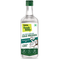 Tata Simply Better Pure & Unrefined Cold Pressed Virgin Coconut Oil, Naturally Cholesterol Free, 500ml, Rich Aroma & Flavour of Real Coconuts, For Daily Cooking with Multipurpose Usage,A1 Grade Coconuts