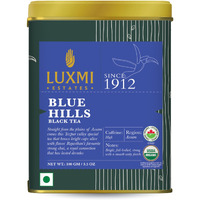 Luxmi Estates Blue Hills Black Tea Blend 100gm Pack | Organic Black CTC Tea | 50 Cups | Jodhpur Blend | Best For Milk Tea | Premium CTC Blended Tea With Leaf | Strong Assam Flavour | 100% Natural Teas