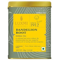 LUXMI Estates Dandelion Root Herbal Tea 100Gm Tin Caddy | Usda Certified Organic Herbal Tea | Caffeine-Free | Single Ingredient | 50 Cups, Loose Leaves