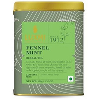 LUXMI Estates Fennel Mint Herbal Tea 100Gm Tin Caddy | Usda Certified Organic Herbal Tea | Caffeine-Free | 50 Cups, Loose Leaves