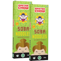 MasterChow Healthy Soba Noodles - Pack of 2 | Made with Buckwheat Flour 70% & Whole Wheat 30% | Serves 4-5 Meals - 600gms