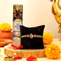TIED RIBBONS Rakhi for Brother with Chocolates - Designer Rakhi with Chocolate Box (4 pcs) , Rakshabandhan Special Card - Rakhi Gift for Brother