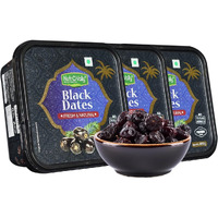 NutroVally Black Dates 1.2kg (400gm*3) |Healthy & Nutritious khajur Dry Fruits | Rich in Protein and Vitamins khajoor | No Added Sugar Premium Vegan Dates