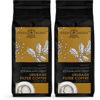 Seven Beans - URUBAGE South Indian Filter Coffee Powder - Coffee: 80%, Chicory: 20%,500 g (Dark Roast) (Pack of 2)