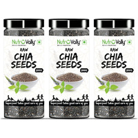 NutroVally - CHIA SEEDS 600gm (200g*3) Chia Seeds for Weight Loss | Loaded with Omega-3 and Calcium rich | 100% Raw Healthy Diet Food Chia Seeds for Eating