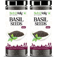 NutroVally - Basil/Sabja Seeds for Weight Managament | Raw seeds for Enhance Skin & Hair Health | Immunity Healthy Diet Seeds 400g (2 x 200 gm)