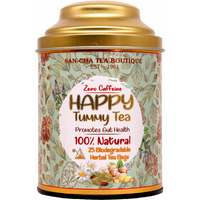 Sancha Tea Boutique Happy Tummy Tea |Caffeine Free Tea (Pack of 25) | 100% Biodegradable Tea Bags | Pyramid Tea Bags | Herbal Tea | Digestive Tea |Tummy Tea Detox
