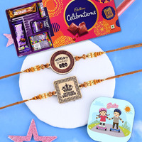 CraftVatika Chocolates with Rakhi Gift Combo for Brother Boy Kids Rakhi Set of 2 for Kids Boys Rakhi Chocolates Gift, Aweasome Brother Rakhi Rakhi with Gift Hamper (Type-1)