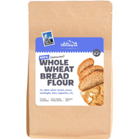 Raw Himalayas 100% Whole Wheat Bread Flour (5 Kg), Unbleached | Brown/Malted Breads | Sourdoughs | Pizza Base | Graham Crackers | Whole Wheat Biscuits | Cookies | High Protein | Himalayan flour