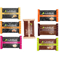 Nutritius Peanut Butter, Chocolate, Hazelnut, Sukhamewa, Almond, Coffee And Mawa Malai Soft Combo Chikki Set (Family Pack Of 14, 170 Gram)