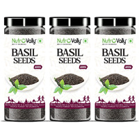 NutroVally - Basil/Sabja 600g, Sabja Seeds for Weight Loss | Raw seeds for Enhance Skin & Hair Health | Immunity Healthy Diet Seeds (200 gm (Pack of 3))
