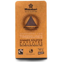 Makaibari Tea Treasures Summer Solstice Muscatel Tea Bags| Organic Darjeeling Second Flush Whole Leaf Black Tea | USDA Certified Premium Black Tea | 25 Tea Bags | 50 gm