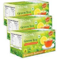 Nutrovally Lemon Honey Green Tea Bags With Immunity Booster And Natural Vitamins, Slim, Digestion, Skin Glow Premium Green Leaves 75 Teabag, 150 Gram