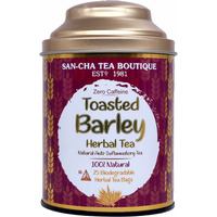 SAN-CHA Tea Boutique, Barley Tea, Caffeine Free Herbal Tea, 25 Pyramid Tea Bags, Toasted Aroma, Natural Anti Inflammatory Tea, Detox Tea - 25 Gram