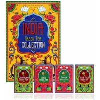Sancha Tea Boutique India Green Tea Collection, Tea Gift Box, Tea Assortment, Cinnamon, Rose, Ginger, Yoga Tulsi Green Tea, 200gm Loose Leaf Teas