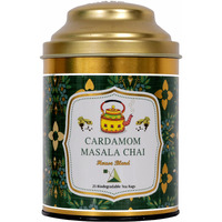 SAN-CHA Tea Boutique, Cardamom Chai Tea, All Natural Ingredients, Elaichi Chai, 25 Pyramid Tea Bags, Premium Assam Tea Blend, 180 Gram