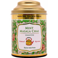 Sancha Tea Boutique, Mint Masala Chai, Real Mint Leaves, Lemongrass, Ginger & Cardamom blended pure Assam Tea, Irani Chai, Chai Patti, Chai Masala, Spiced Tea, 100gm Loose Leaf Tea