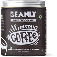 Beanly Instant Coffee Powder (Mint Chocolate Flavour) - 50 Gm, Freeze Dried Arabica Coffee, Hot & Cold Coffee, Dark Roast Strong Coffee, Espresso, Latte, Cappuccino, Glass Bottle