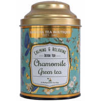 SAN-CHA Tea Boutique, Chamomile Green Tea Bags, Tea For Stress Relief & Good Sleep, Pure Chamomile Flowers & Green Tea, 25 Pyramid Tea Bags, 170 Gram