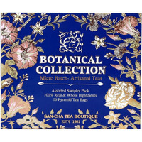 SAN-CHA Tea Boutique Botanical Collection Sampler Box|Sampler Trial Pack|Tea Assortment Of 16 Premium Tea Bags|Pyramid Tea Bags|Tea Variety Pack, Green Tea, 240 Gram