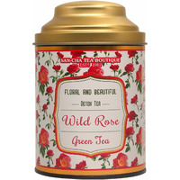 SAN-CHA Tea Boutique Wild Rose Green Tea, Rose Tea (1 Gram, 100+Cups), Real Rose Petals Blend, 100% Rainforest Alliance Certified, Immunity