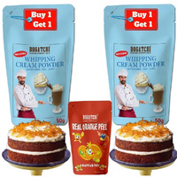 BOGATCHI Whipping Cream Powder, Whipping cream for cake, Premium Whipping cream Powder, Whipped Cream, Rich Whipping cream|FREE One Extra Whipping Cream Powder(50g)+ Orange Peel (25g)