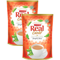 Rungtas Real Gold Assam Black Tea - 2 Kg | Strong & Fresh Kadak Chai | India Best Blended Leaf Tea | OFFER Pouch Pack of 2 X 1KG
